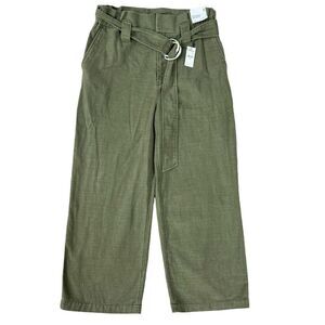 Express Original cropped wide leg super high rise 100% cotton size 12 NWT